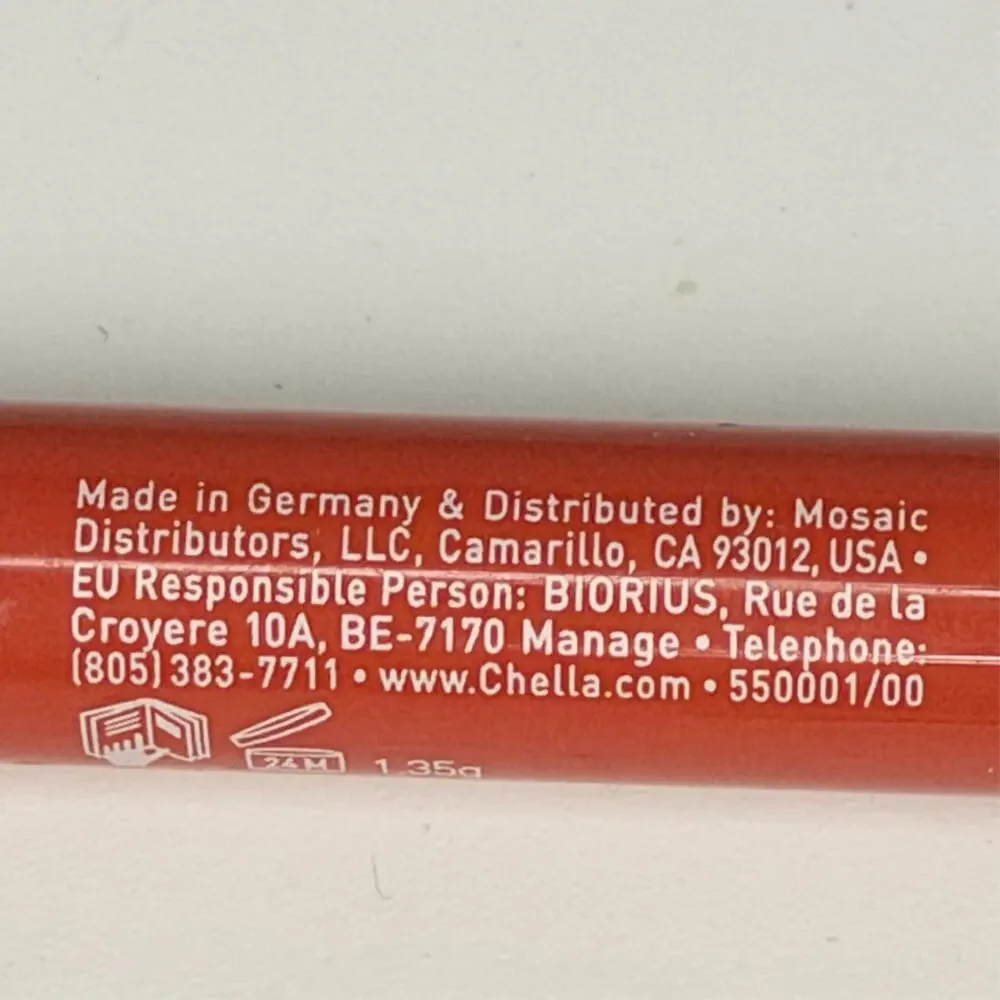 Chella Passionate Pink Rose Crayon Lip Pencil Red Travel .048 oz 1.35g New